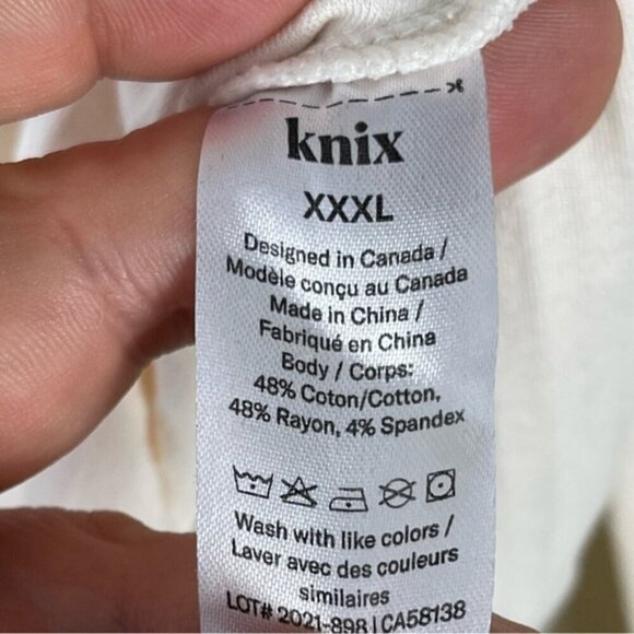 Knix Papaya Mock Neck Bodysuit in ivory size 3X soft ribbed cotton blend - Picture 6 of 9